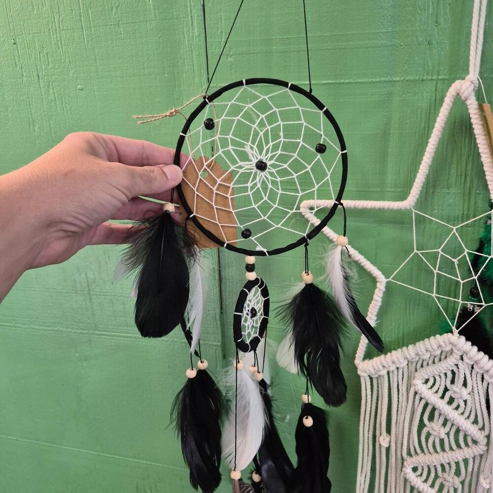 Black and white dream catcher